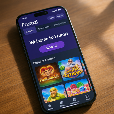 Frumzi Casino - Mobile Responsive Design - iOS and Android